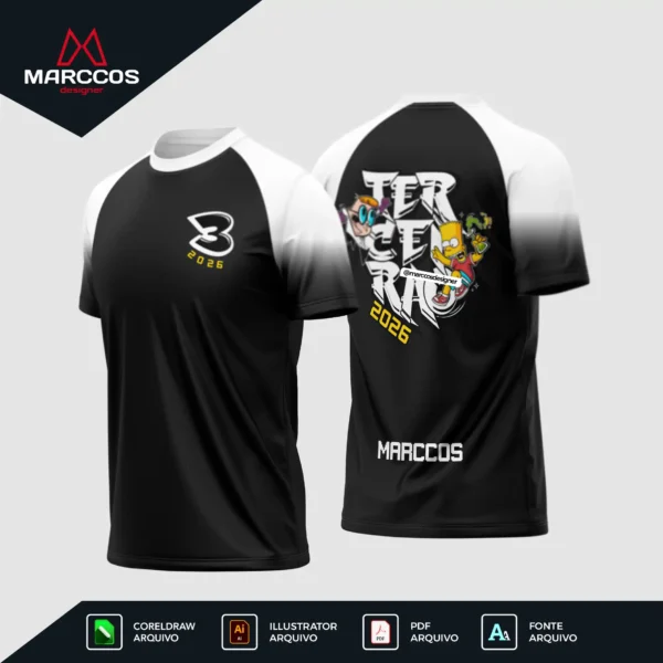 Arte Vetor Camisa Terceirão Bart e Dexter - MD081 Arte Vetor Camisa Terceirão Bart e Dexter - MD081