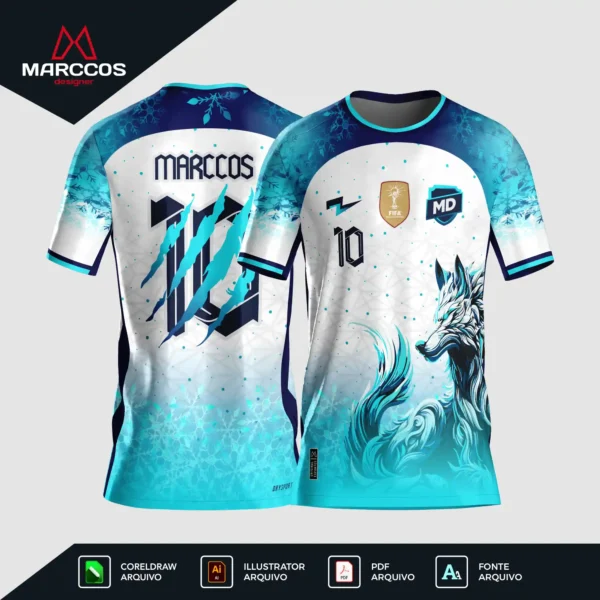 Arte Camisa Interclasse Lobo Snow - 0380 Arte Camisa Interclasse Lobo Snow - 0380