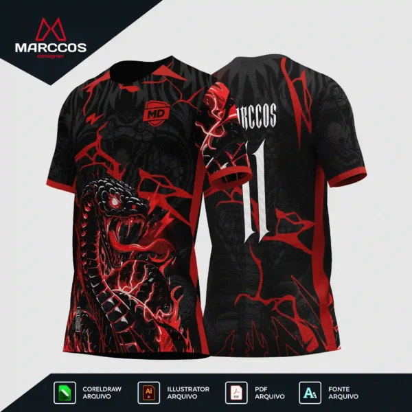 Arte Camisa Interclasse Cobra Raios - 0382 Arte Camisa Interclasse Cobra Raios - 0382