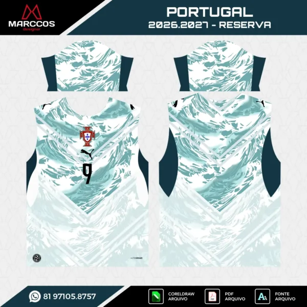 Arte Vetor Camisa Portugal Reserva 2026.2027 Arte Vetor Camisa Portugal Reserva 2026.2027