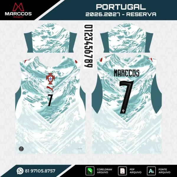 Arte Vetor Camisa Portugal Reserva 2026.2027 Arte Vetor Camisa Portugal Reserva 2026.2027