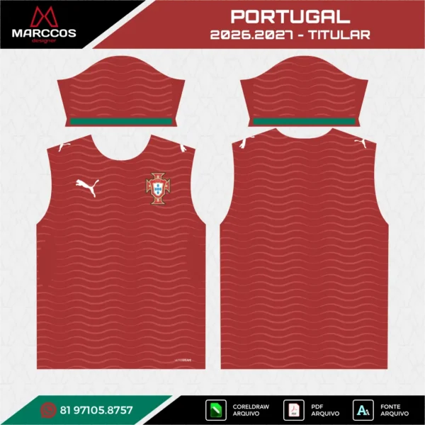 Arte Vetor Camisa Portugal Titular 2026.2027 Arte Vetor Camisa Portugal Titular 2026.2027
