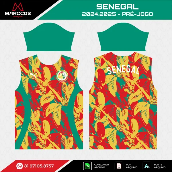 Arte Vetor Camisa Senegal Pré-Jogo 2024.2025 Arte Vetor Camisa Senegal Pré-Jogo 2024.2025