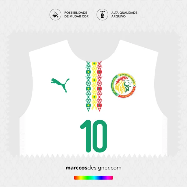Arte Vetor Camisa Senegal Titular 2024.2025