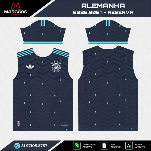 Arte Vetor Camisa Alemanha Reserva 2026.2027 Arte Vetor Camisa Alemanha Reserva 2026.2027