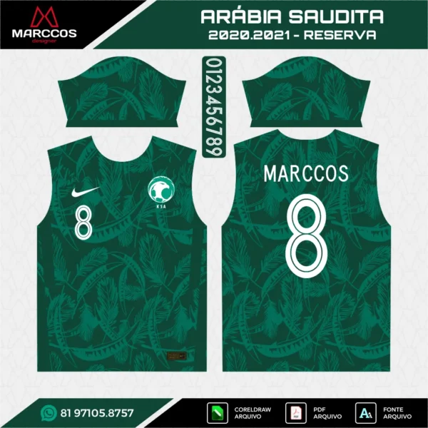 Arte Vetor Camisa Arábia Saudita Reserva 2020.2021 Arte Vetor Camisa Arábia Saudita Reserva 2020.2021