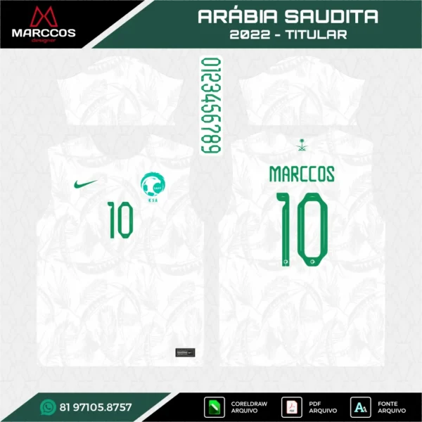 Arte Vetor Camisa Arábia Saudita Titular 2022 Arte Vetor Camisa Arábia Saudita Titular 2022
