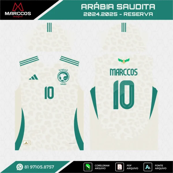 Arte Vetor Camisa Arábia Saudita Reserva 2024.2025 Arte Vetor Camisa Arábia Saudita Reserva 2024.2025