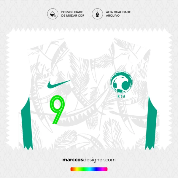 Arte Vetor Camisa Arábia Saudita Titular 2020.2021