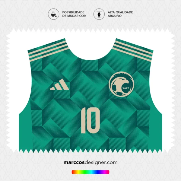 Arte Vetor Camisa Arábia Saudita Titular 2024.2025