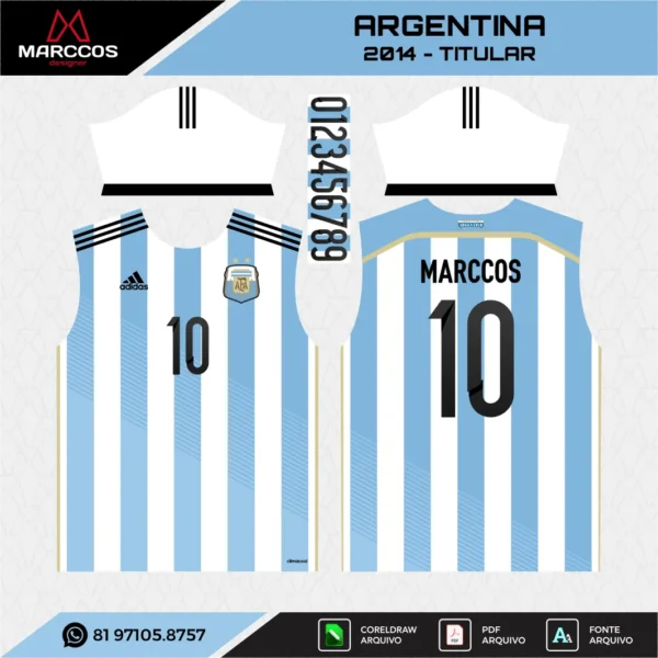 Arte Vetor Camisa Argentina Titular 2014 Arte Vetor Camisa Argentina Titular 2014