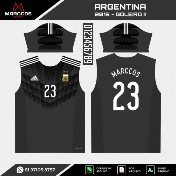 Arte Vetor Camisa Argentina Goleiro 2015 Arte Vetor Camisa Argentina Goleiro 2015