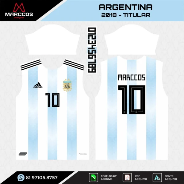 Arte Vetor Camisa Argentina Titular 2018 Arte Vetor Camisa Argentina Titular 2018