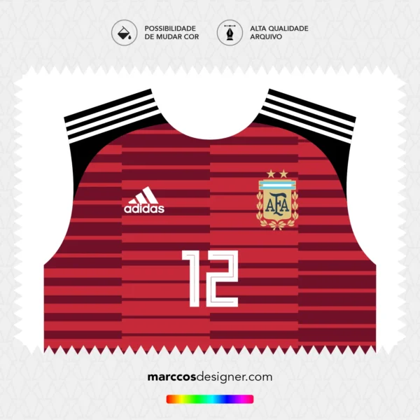 Arte Vetor Camisa Argentina Goleiro 2018