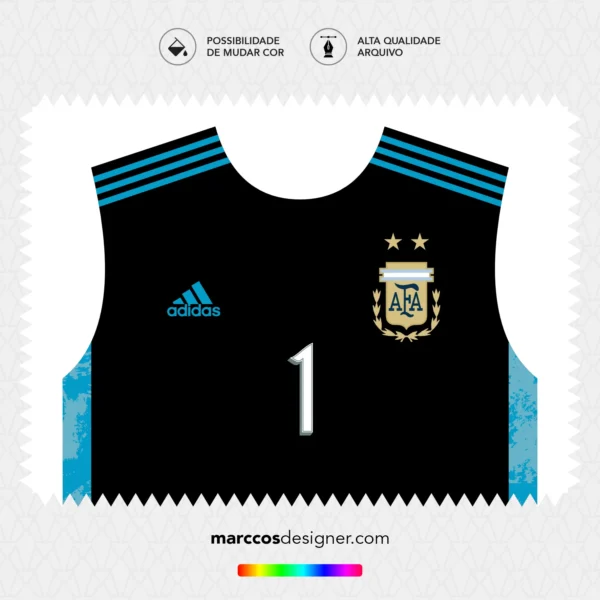 Arte Vetor Camisa Argentina Goleiro 2020.2021