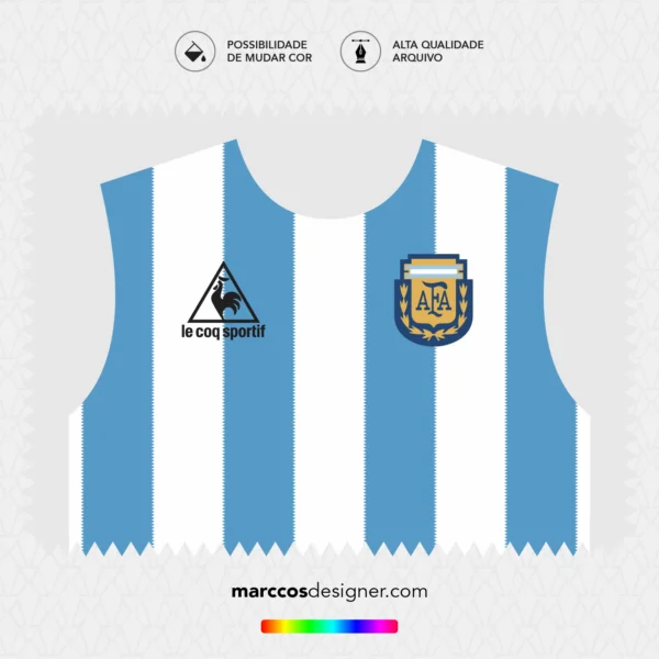 Arte Vetor Camisa Argentina Titular 1986