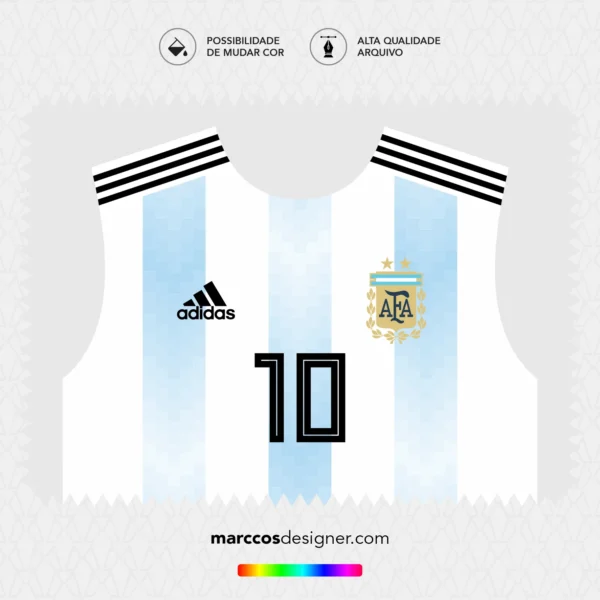 Arte Vetor Camisa Argentina Titular 2018