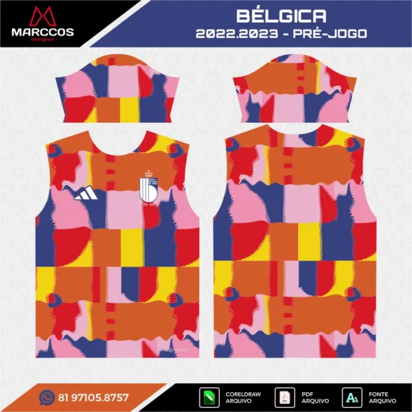 Arte Vetor Camisa Bélgica Pré-Jogo 2022.2023 Arte Vetor Camisa Bélgica Pré-Jogo 2022.2023