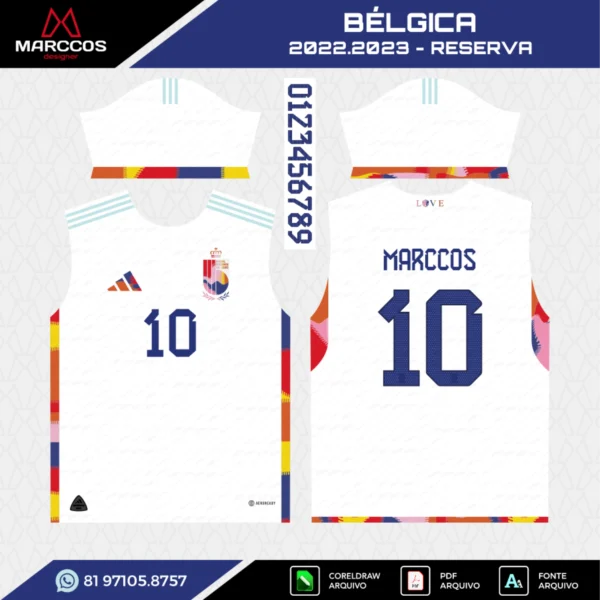 Arte Vetor Camisa Bélgica Reserva 2022.2023 Arte Vetor Camisa Bélgica Reserva 2022.2023