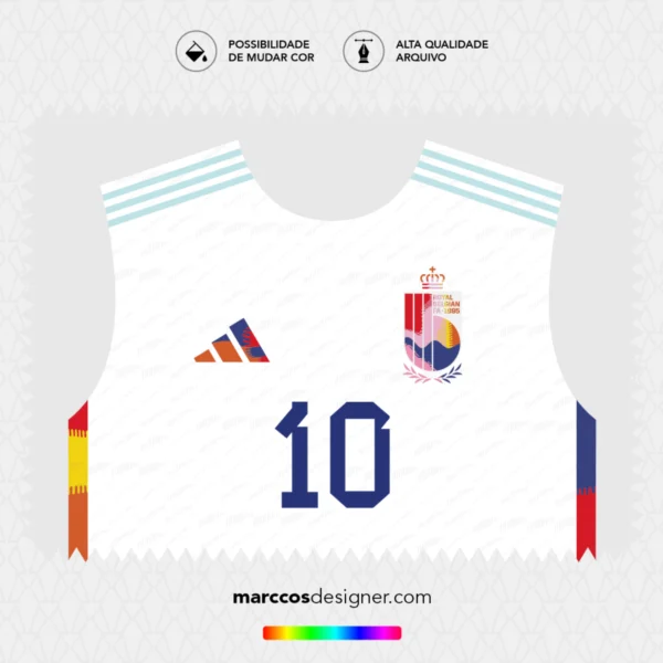 Arte Vetor Camisa Bélgica Reserva 2022.2023