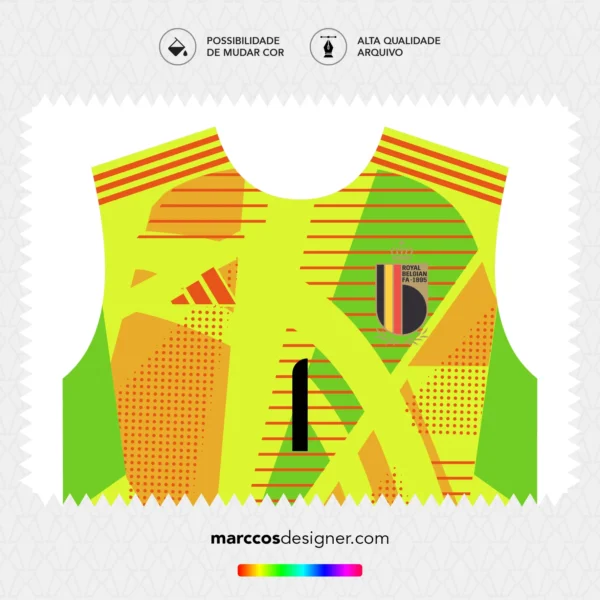 Arte Vetor Camisa Bélgica Goleiro 2024.2025