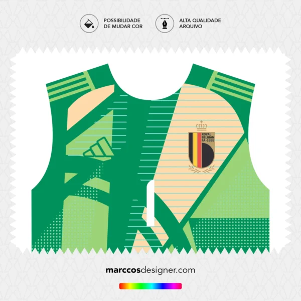 Arte Vetor Camisa Bélgica Goleiro 2024.2025