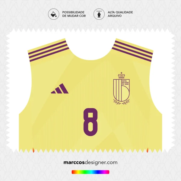 Arte Vetor Camisa Bélgica Feminina Reserva 2024.2025