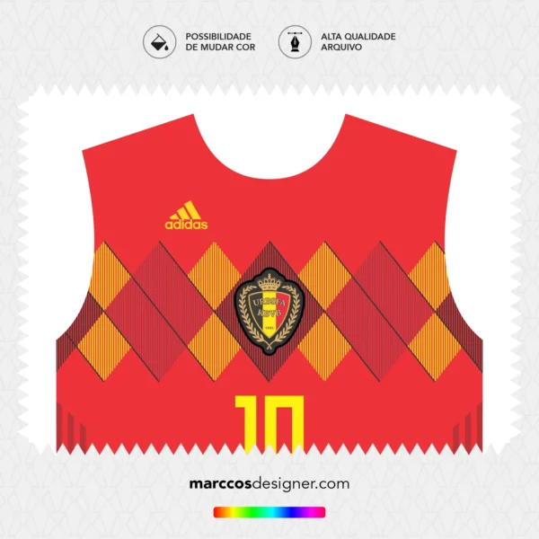 Arte Vetor Camisa Bélgica Titular 2018