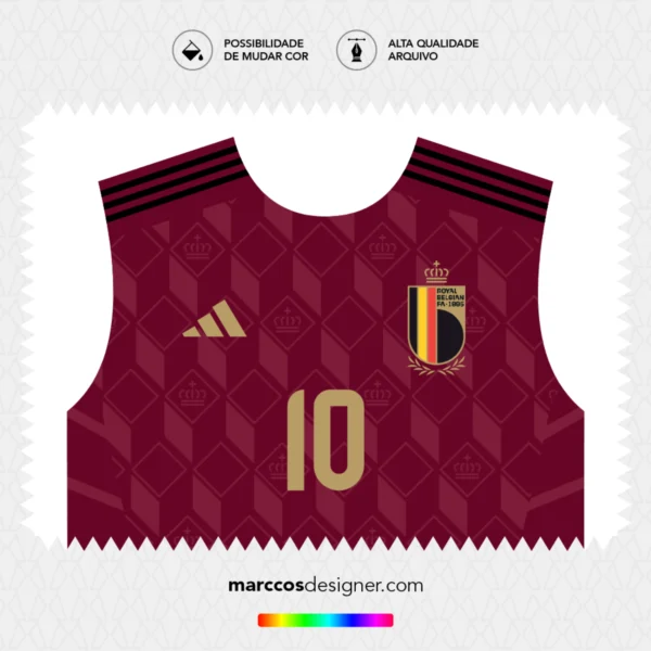 Arte Vetor Camisa Bélgica Titular 2024.2025