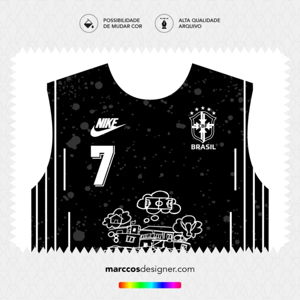 Arte Vetor Camisa Brasil Peladeiro