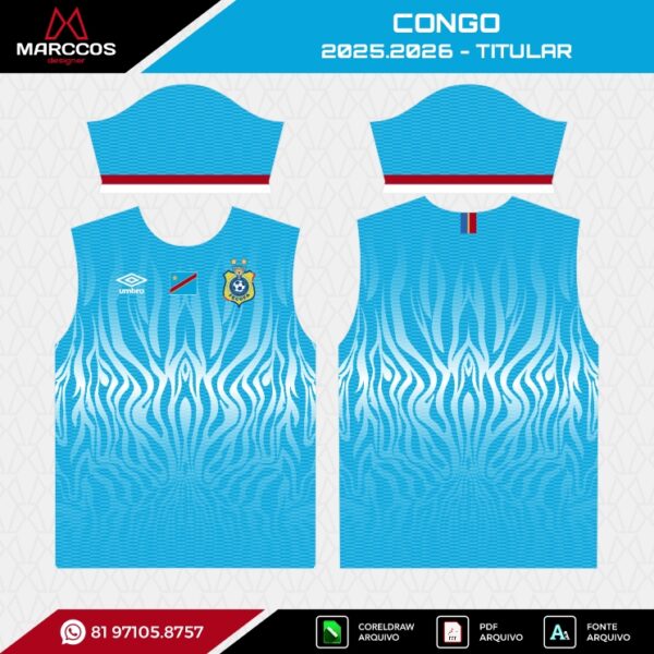 Arte Vetor Camisa Congo Titular 2025.2026 Arte Vetor Camisa Congo Titular 2025.2026