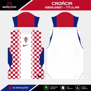 Arte Vetor Camisa Croácia Titular 2026.2027 Arte Vetor Camisa Croácia Titular 2026.2027