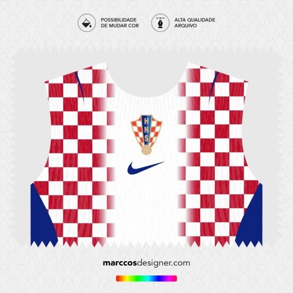 Arte Vetor Camisa Croácia Titular 2026.2027