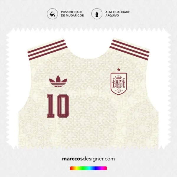 Arte Vetor Camisa Espanha Reserva 2026.2027