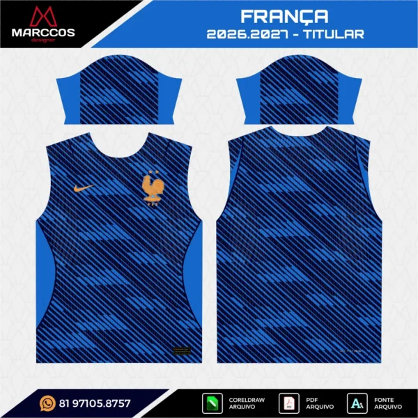 Arte Vetor Camisa França Titular 2026.2027 Arte Vetor Camisa França Titular 2026.2027