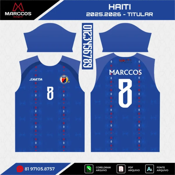 Arte Vetor Camisa Haiti Titular 2025.2026 Arte Vetor Camisa Haiti Titular 2025.2026