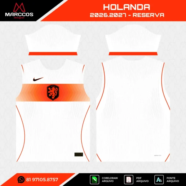 Arte Vetor Camisa Holanda Reserva 2026.2027 Arte Vetor Camisa Holanda Reserva 2026.2027
