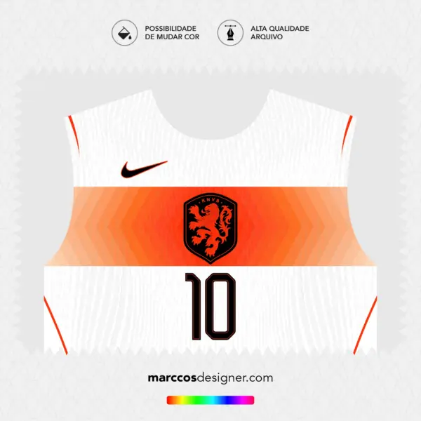 Arte Vetor Camisa Holanda Reserva 2026.2027