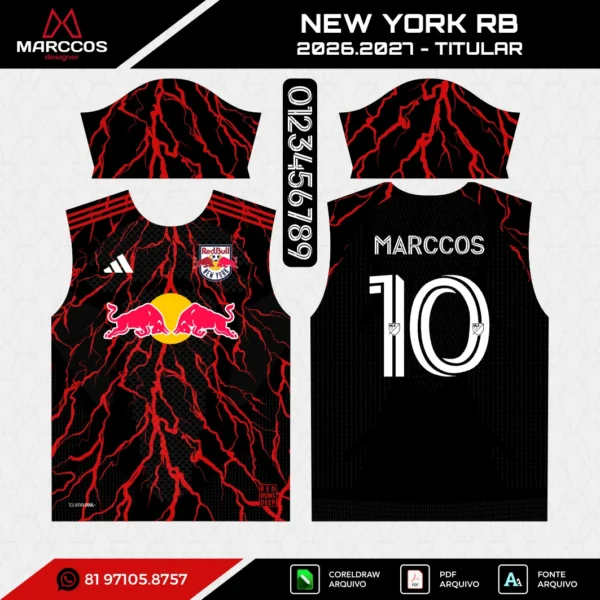 Arte Vetor Camisa New York RB Titular 2026 Arte Vetor Camisa New York RB Titular 2026