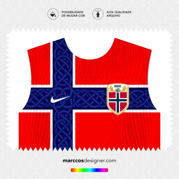 Arte Vetor Camisa Noruega Titular 2026.2027