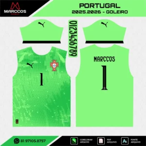 Arte Vetor Camisa Portugal Goleiro 2025.2026 Arte Vetor Camisa Portugal Goleiro 2025.2026