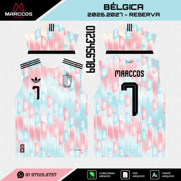 Arte Vetor Camisa Bélgica Reserva 2026.2027 Arte Vetor Camisa Bélgica Reserva 2026.2027