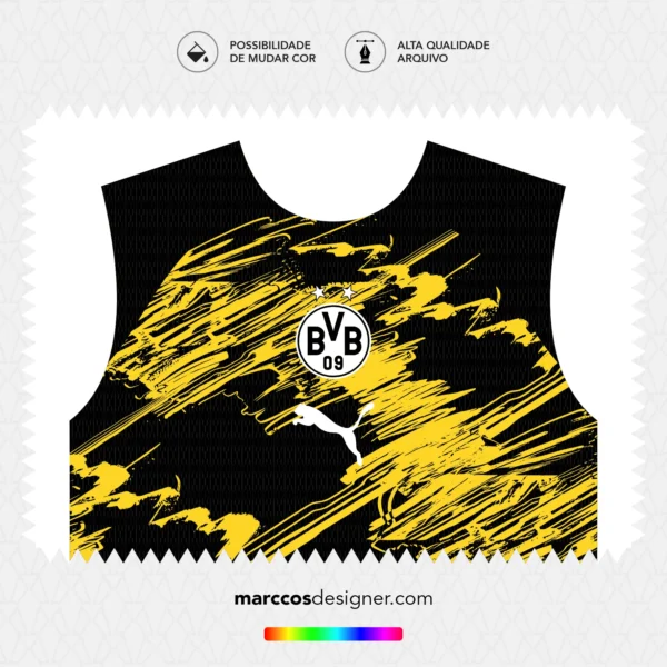Arte Vetor Camisa Borussia Dortmund Pré-Jogo 2026.2027