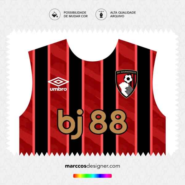 Arte Vetor Camisa Bournemouth Titular 2025.2026