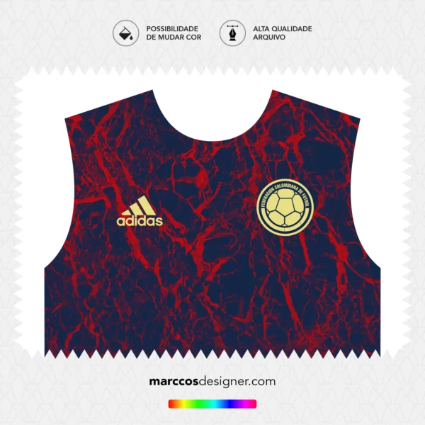 Arte Vetor Camisa Colômbia Pré-Jogo 2020.2021