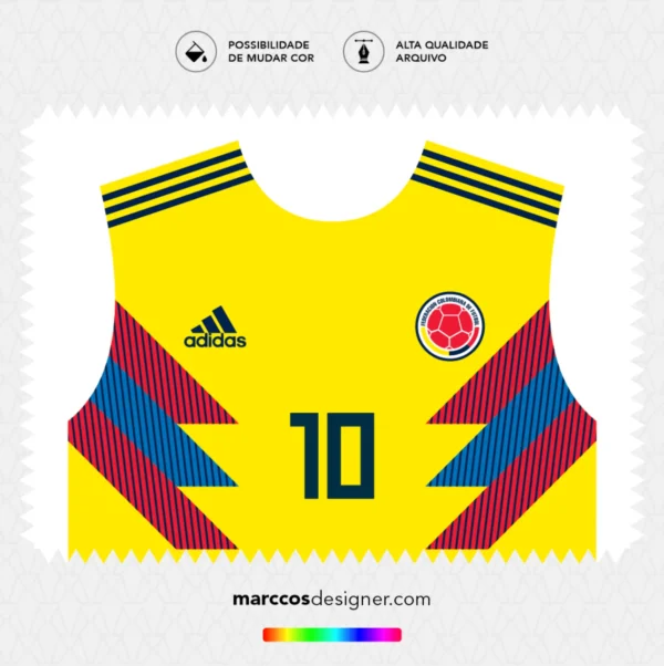 Arte Vetor Camisa Colômbia Titular 2018