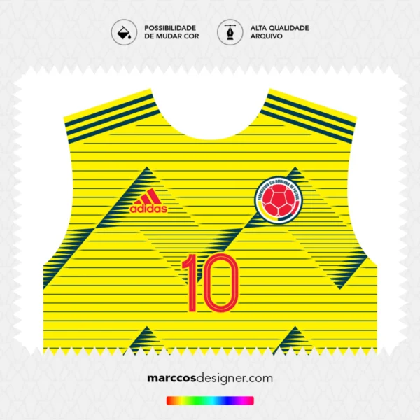 Arte Vetor Camisa Colômbia Titular 2019