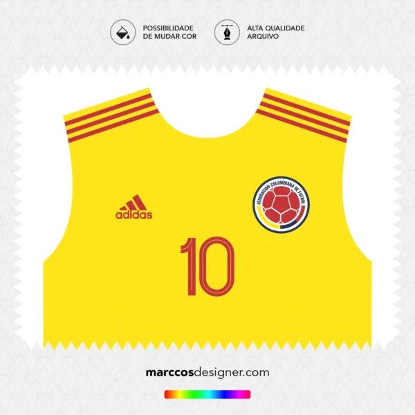 Arte Vetor Camisa Colômbia Titular 2020.2021