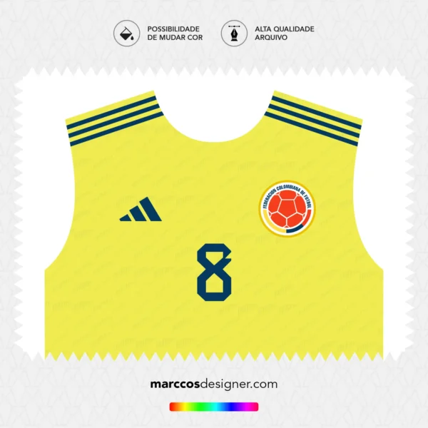 Arte Vetor Camisa Colômbia Titular 2022.2023