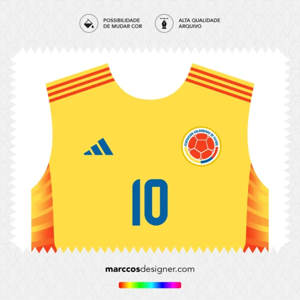 Arte Vetor Camisa Colômbia Titular 2024.2025
